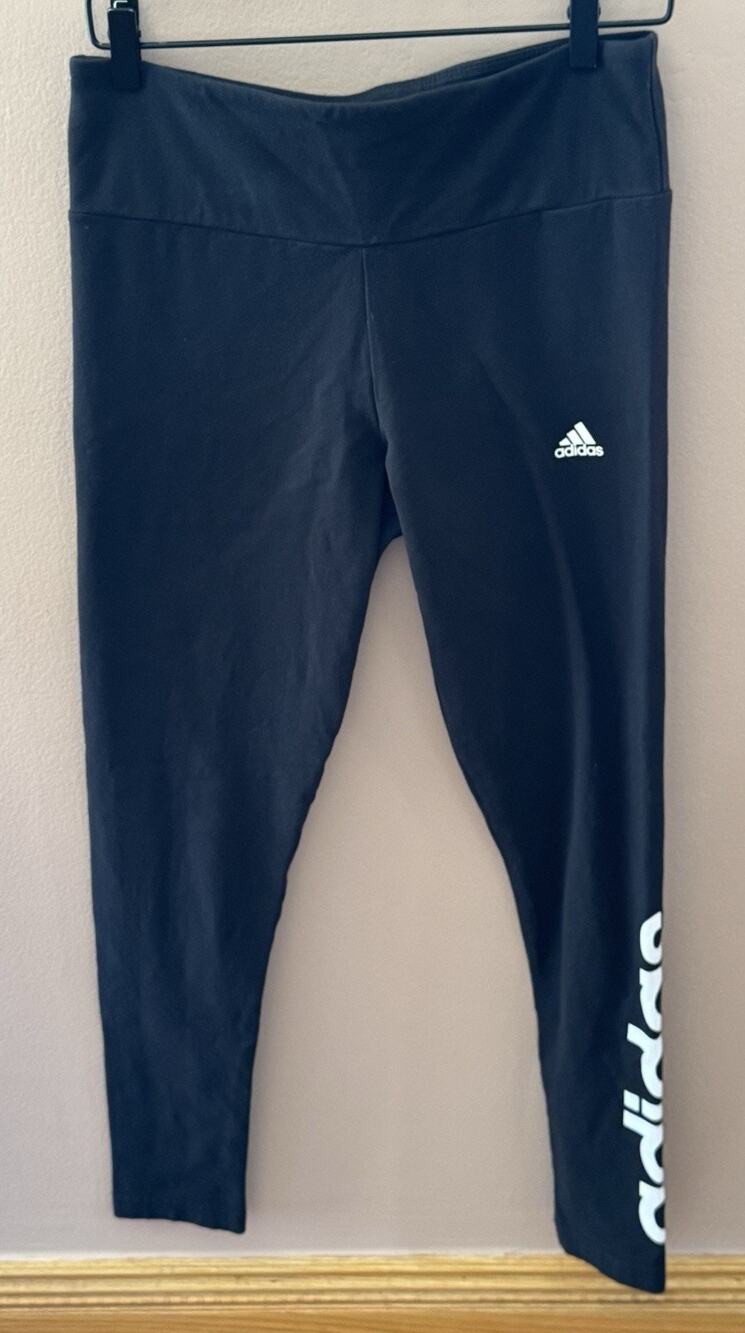ADIDAS Women’s Cotton Blend Slim Fit Black Leggings Large